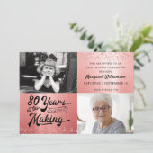 Verjaardag 80 jaar in het maken van Roos Gold 2 fo Kaart (Staand voorkant)