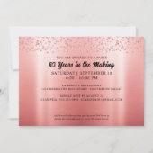 Verjaardag 80 jaar in het maken van Roos Gold 2 fo Kaart (Achterkant)