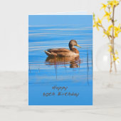 Verjaardag, 90e, Mallard Duck Kaart (Gele Bloem)