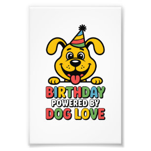 Verjaardag Aangedreven door Hond Love Design Foto Afdruk