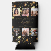 Verjaardag aangepaste foto collage zwart goud vrie (Voorkant)