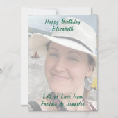 Verjaardag aangepaste groene tekst foto magnetisch magnetische uitnodiging (Voorkant)