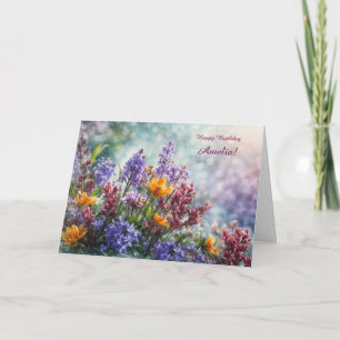 Verjaardag Aangepaste naam Elke naam bloem Kaart