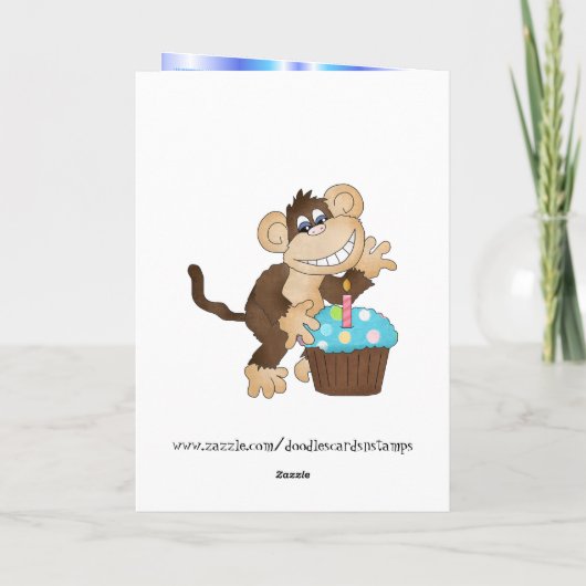 Verjaardag Aap Greetin Kaart (Achterkant)