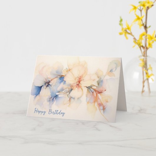 Verjaardag Abstract Hondenhout bloemen Kaart (Gele Bloem)