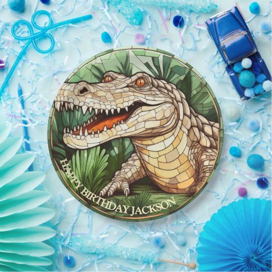 Verjaardag Afrikaanse krokodil Papieren Bordje (Feest)