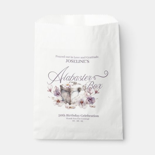 Verjaardag Alabaster Box Bedankzakje (Voorkant)