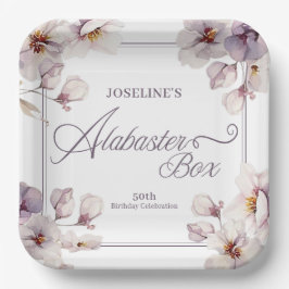 Verjaardag Alabaster Box Papieren Bordje