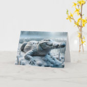 Verjaardag alligator in het moeras kaart (Gele Bloem)