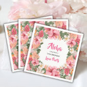 Verjaardag Aloha Tropische Hibiscus Luau Papier Servet