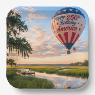 Verjaardag Amerika Lowcountry Heet Lucht Ballon Papieren Bordje