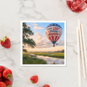 Verjaardag Amerika Lowcountry-hete luchtballon Servet