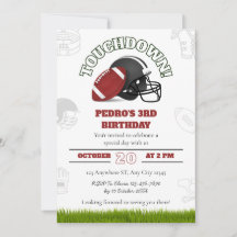 Verjaardag Amerikaans Football met balletje en hel