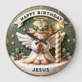 Verjaardag Angel Jesus Grote Klok (Voorkant)