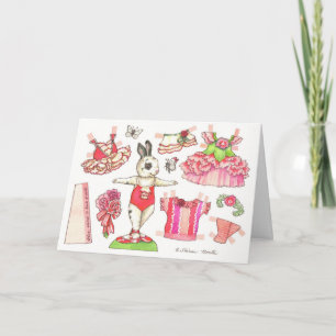 Verjaardag Anjer Papier Doll Kaart