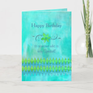 VERJAARDAG - AQUA BLAUW EN GROEN - MOOI PERSOON KAART