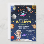 Verjaardag astronaut ,Buitenste Ruimte Galaxy Blas Kaart (Voorkant)