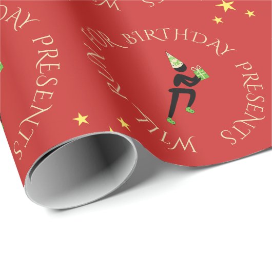 Verjaardag atleet aangepaste tekst zwart rood cadeaupapier (Rol Hoek)