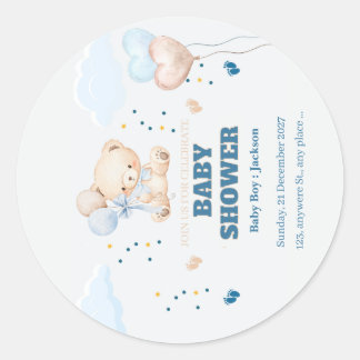 VERJAARDAG BABYSHOWER PERSONALISEER RONDE STICKER