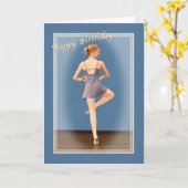 Verjaardag, balletdanser kaart (Gele Bloem)