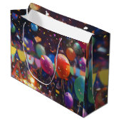 Verjaardag Ballon Gift Bag Groot Cadeauzakje (Voorkant Gekanteld)