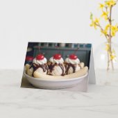Verjaardag Banana Split Kaart (Gele Bloem)