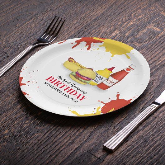 Verjaardag Barbeque Party Picknick Cookout Papieren Bordje