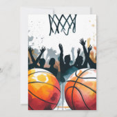 Verjaardag Bash: Hoops en Hype Kaart (Achterkant)