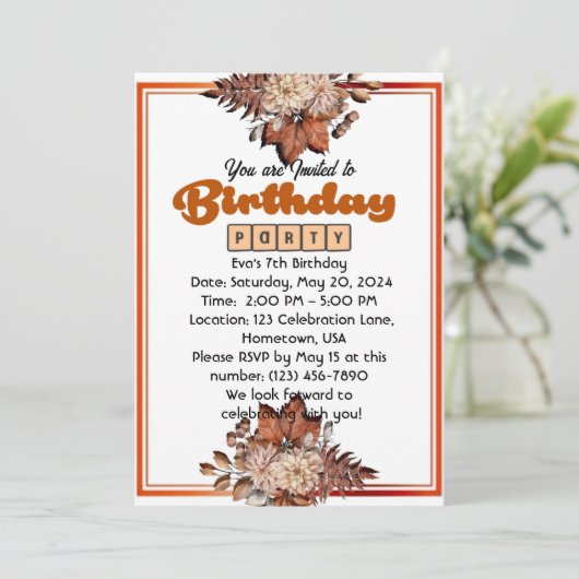 Verjaardag Bash: Je bent uitgenodigd! Kaart (Staand voorkant)