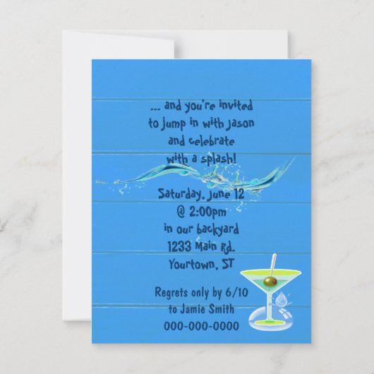 Verjaardag Bash Pool Party Kaart (Achterkant)