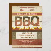 Verjaardag bbq ontwerp uitnodigingen (Voorkant / Achterkant)