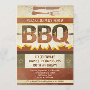 Verjaardag bbq ontwerp uitnodigingen