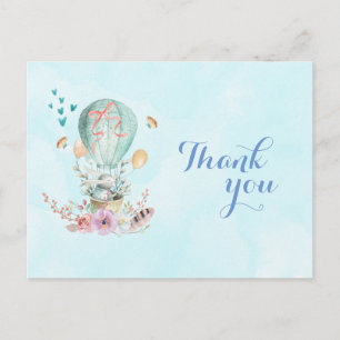 Verjaardag Bedankt Bunny Rijden in een ballon Briefkaart