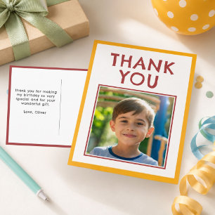 Verjaardag Bedankt Kids Foto Briefkaart