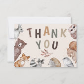 Verjaardag Bedankt met Gril Dieren uit het Bos (Voorkant)