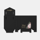 Verjaardag Bedankt Roze Bloemen Zwarte Favoriete D Bedankdoosjes (Uitgevouwen)