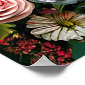 Verjaardag beer met taart en ballonnen poster (Hoek)