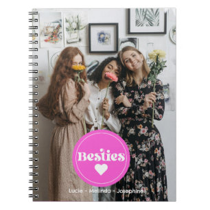 Verjaardag beste vriendinnen roze hart typo Foto N Notitieboek