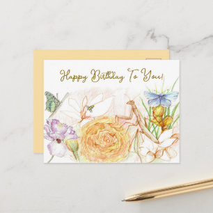 Verjaardag Bestuiver Tuin bidsprinkhaan Briefkaart