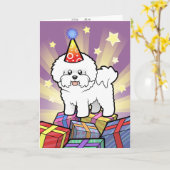 Verjaardag Bichon Frise Kaart (Gele Bloem)