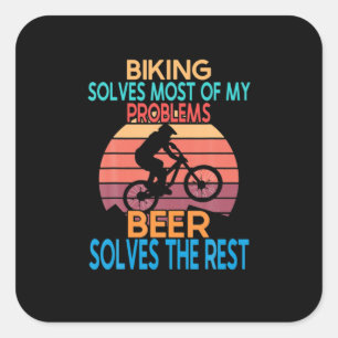 Verjaardag Bier En Fietsen Vierkante Sticker