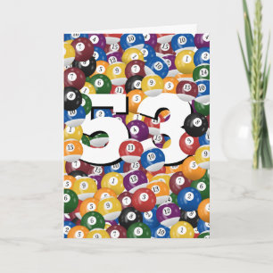 Verjaardag biljartballen voor 53e verjaardag kaart