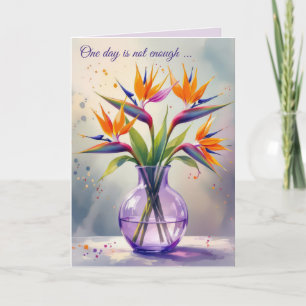 Verjaardag Bird of Paradise Bloemenboeket Kaart