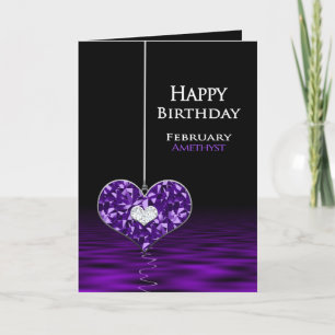 Verjaardag - Birthstone - februari - Amethyst Kaart