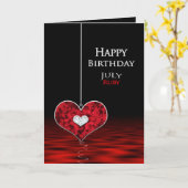 Verjaardag - Birthstone - JULI - Ruby Kaart (Gele Bloem)