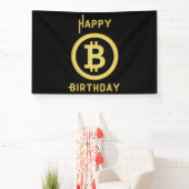 Verjaardag Bitcoin Goud 4x6 Vinyl Banner (Insitu)