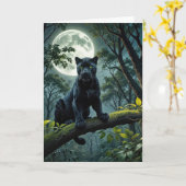 Verjaardag Black Panther in het maanlicht Kaart (Gele Bloem)