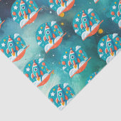 Verjaardag Blastoff: Rocket Ship Adventure Pattern Tissuepapier (Detail)