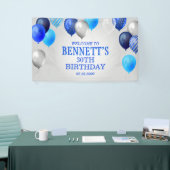 Verjaardag Blauwe Ballonnen Banner (Beurs)