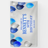Verjaardag Blauwe Ballonnen Banner (Verticaal)